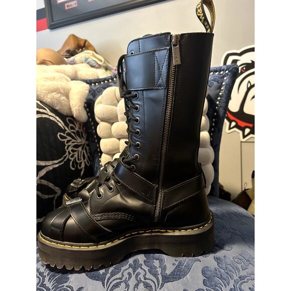 Dr Martens Quad Strap Buckle 20 Eye Knee High Size 12/EU 45 NWOT - Picture 4 of 9